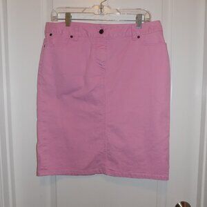 TALBOTS Pink Denim Skirt Stretch Sz 10 Like new
